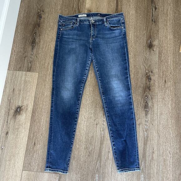 AG The Legging Ankle Super Skinny Jeans Blue Womens Size 32R Stretch Adriano - Picture 1 of 15